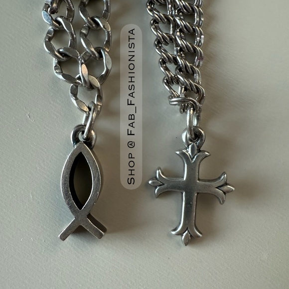 James Avery Sterling Silver Retired Charms Cross and Ichthys Fish - Picture 3 of 4